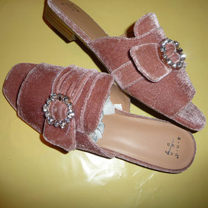 Bejewelled Velvet Mules